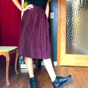 Burgundy silk Madewell skirt